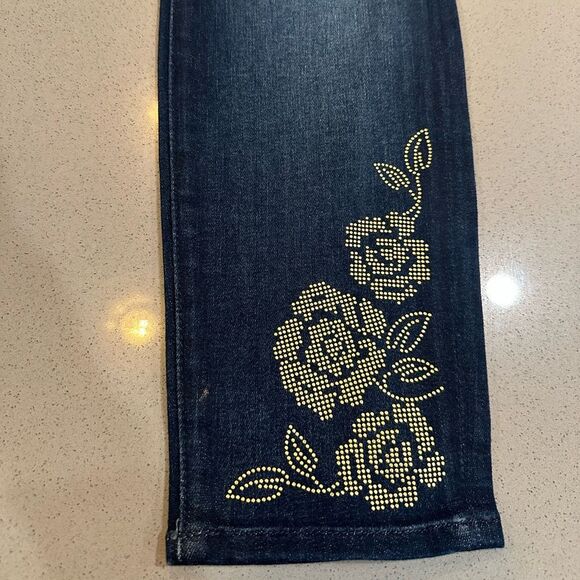7 For All Mankind Jen7 Angle Skinny Floral Studs Women's Jeans Size 6 - Picture 6 of 15
